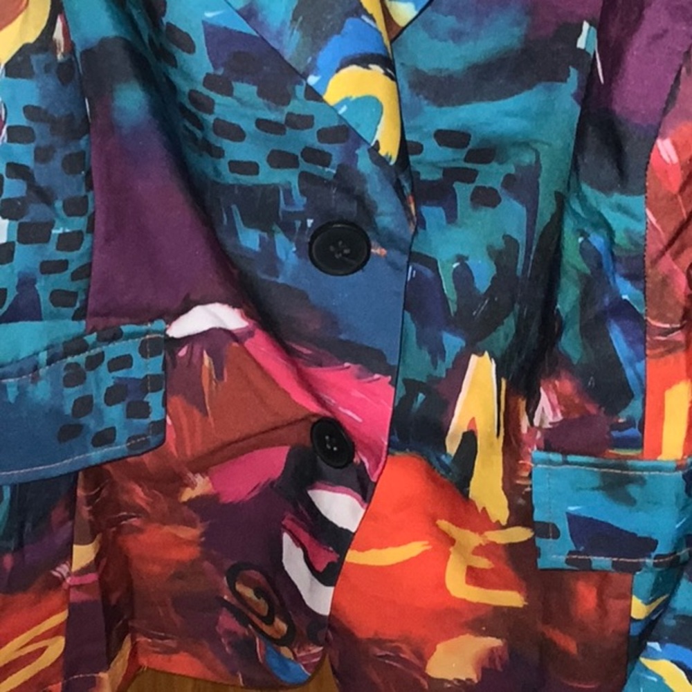 $8>>SHEIN Multi-Color Abstract Print Blazer - Picture 2 of 7